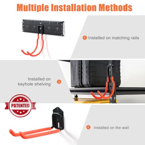 Ultrawall Multi-Storage Garage Hooks, Wall-Mounted Garden Tool Organizer