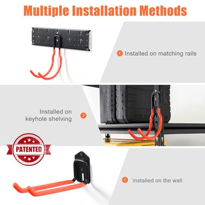 Ultrawall Multi-Storage Garage Hooks, Wall-Mounted Garden Tool Organizer