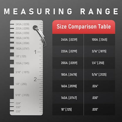 YESWELDER Round Dual Sided Metal Sheet Gage & Thickness Gauge