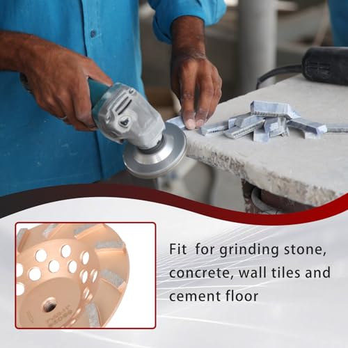 findmall 7 Inch 12 Turbo Diamond Segments 5/8 Inch -11 Arbor Grinding Wheels Diamond Cup Grinding Wheels Fit for Concrete and Masonry Available - size: 7 inch 12 segments