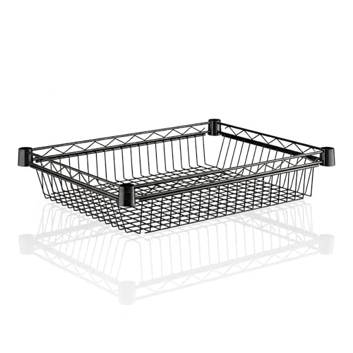18" x 24" NSF Additional Wire Shelf Basket, Heavy Duty Replacement Black Shelf for Commercial Racks - color: Black, size: 18" x 24"
