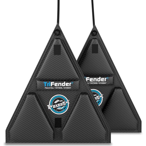 WAVESRX PWC Fender Bumper & Soft Loop Cleats for Safe and Convenient Jet Ski Docking - Patented TriFender Protects Jetski from Dock Rash & Scratches Folding Design with Adjustable Bungee - color: Carbon Fiber