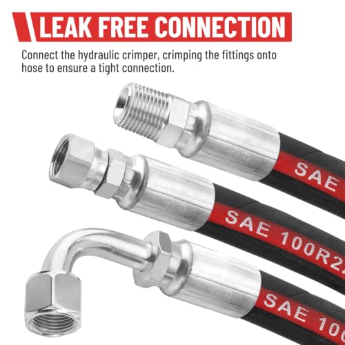 100FT 1/2" Hydraulic Hose with 24PCS Hydraulic Hose Fittings - size: 1/2" Hydraulic Hose - 100FT