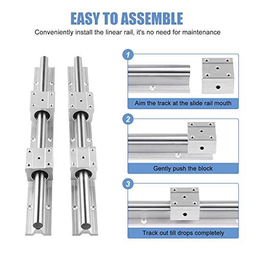 SBR20 Linear Rails 1200mm with 4Pcs SBR20UU Bearing Blocks for CNC DIY 3D Printer - size: 1200mm, style: SBR20