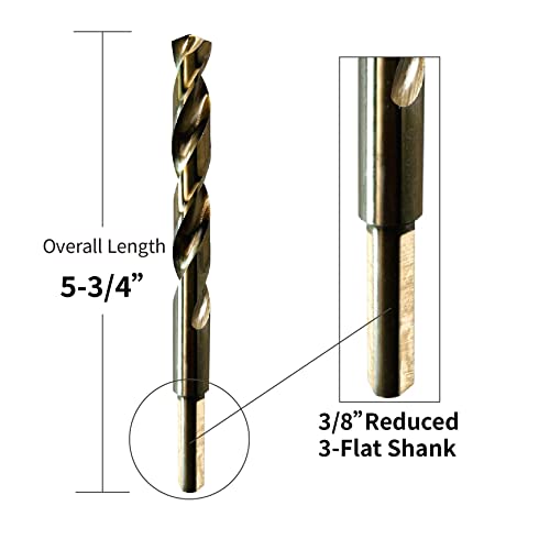1/2 Cobalt Drill Bit for Stainless Steel and Hard Metal, M35 High Speed Steel Heavy Duty (1/2 Inch x2PCS) Drill Bits. - size: 1/2 in (2PCS)
