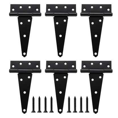 HOME MASTER HARDWARE 8" Heavy Duty Gate Hinges, 6 Pack T Strap Hinges - size: 8 in-6 Pack