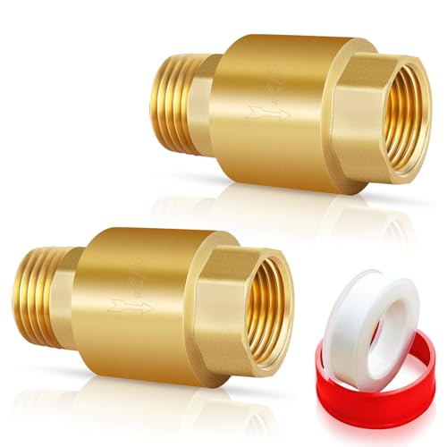 Boltigen 1/2" Brass Check Valve, NPT Spring One-Way Backflow Preventer - size: 1/2" Female * 1/2'' Male