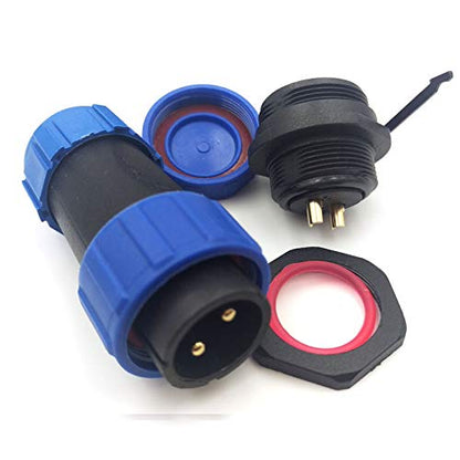 SP21 2Pin-12Pin Panel Mount Waterproof Aviation Connector Plug and Socket IP67,LED Electrical Power Cable Wire Connector (2Pin) - size: 2Pin