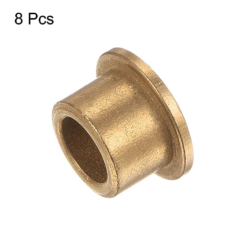 HARFINGTON 8pcs Flange Bearing Sleeve 8mm Bore 12mm OD 10mm Length 2mm Flange Thickness Bronze Bushing Self Lubricating Bushings Sleeve for Industrial Equipment - size: 8mm x 12mm x 10mm