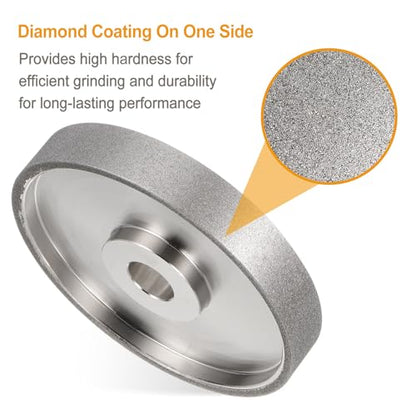 HARFINGTON Diamond Lapidary Wheel 6 Inch x 1 Inch Arbor Hole 150 Grit Grinding Wheels for Stone, Marble, Glass, Ceramics, Crystal, Carbide, Steel - size: 150 Grits