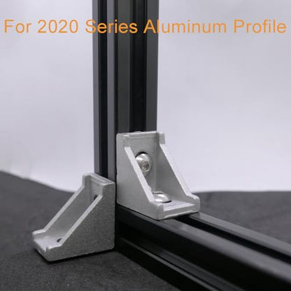 12 Sets 2020 Aluminum Extrusion Connectors,12pcs 2020 Series Corner Brackets,with 24pcs Sliding T Nuts and Screws, for Aluminum Extrusion Profile Slot 6mm - style: 12Set 20x28 Silver Corner Bracket