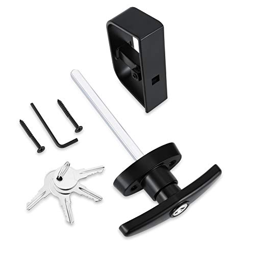 Shed Door Latch T-Handle Lock Kit with 4 Keys,Storage Barn Shed Door Hardware Lock Set 4½" and 5½" Stem - size: 4-1/2 Inch Stem