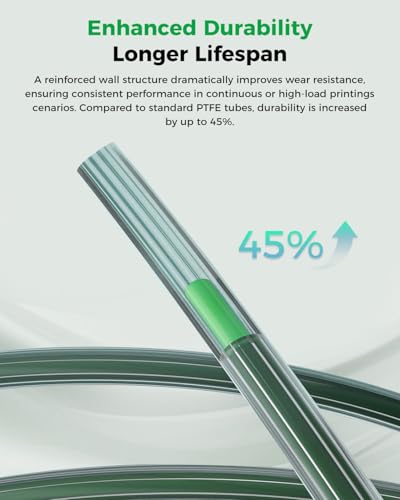 Creality PTFE Teflon Tube 2M, Upgrade Low-Resistance Star-Shaped Inner Channel Design Reduces Resistance by 30%, Support 260°C High Temperatures Printing, Precision Performance in Multicolor Printing - style: 2M