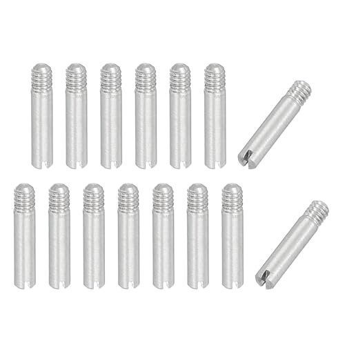 PATIKIL M2 x 10mm Slotted Cylindrical Pin, 15 Pcs 304 Stainless Steel Dowel External Thread Slotted Pin Screw for Home Furniture Cabinet Improvement, Silver Tone - size: M2 x 10mm