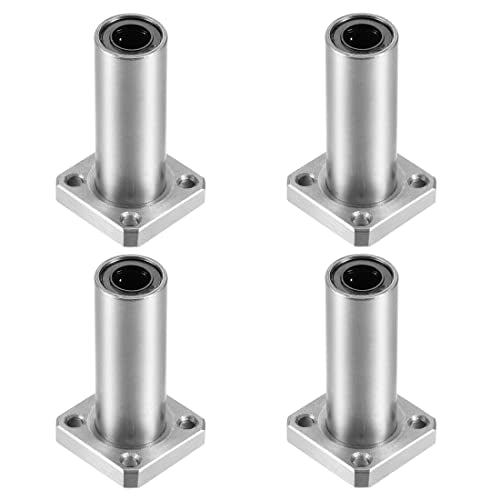 Linear Ball Bearings, LMK8LUU 8mm Square Flange Linear Motion Bushing Double Side Rubber Sealed for 8mm Linear Shaft CNC Machine 3D Printer 4 Pack - size: 8mm