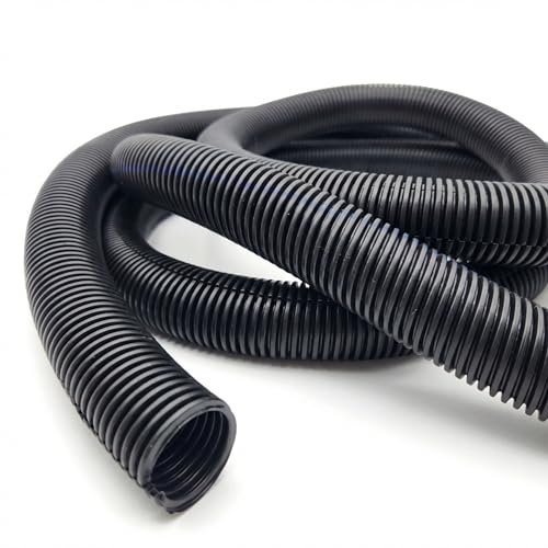567ITG 5/8" x 50ft Split Wire Loom Tubing Black Plastic Convoluted Conduit - size: 50 FT 5/8 Loom