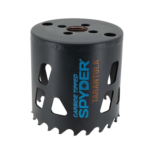Spyder 2-5/8-inch Tarantula Carbide Tipped Hole Saw for Metal and Wood, Compatible with Rapid Core Eject Arbor System - size: 2-5/8 inch