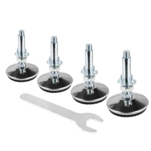 M8 Leveling Feet with 2" Thread Length - Silver, 4 Set - color: Silver, size: M8 x 50mm