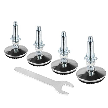 M8 Leveling Feet with 2" Thread Length - Silver, 4 Set - color: Silver, size: M8 x 50mm