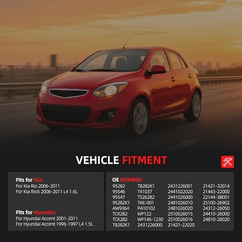 Engine Timing Belt Kit with Water Pump for Kia Rio 2006-2011 - size: for Accent/ Rio/ Rio5