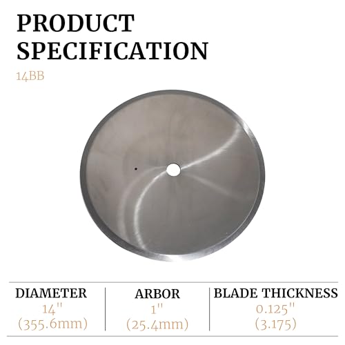 Beveled Cut Off Wheels - M2 High-Speed Steel Cut Off Saw Blade - Light Duty Industrial and Hydraulic Hose Cutter Blade - Made in USA - 14" X .125" X 1" - style: 14" x 1" Arbor