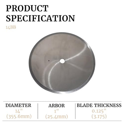 Beveled Cut Off Wheels - M2 High-Speed Steel Cut Off Saw Blade - Light Duty Industrial and Hydraulic Hose Cutter Blade - Made in USA - 14" X .125" X 1" - style: 14" x 1" Arbor