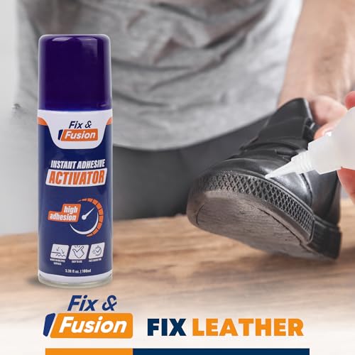 FIX & FUSION Activator Spray (3.38 Fl Oz), Instant Cure Accelerator for Cyanoacrylate (CA) Super Glue for Wood, Plastic, Rubber, Granite, and DIY & Professional, Accelerates Bonding Strength, (6 Pack) - size: 3.38 fl oz (100 ml)