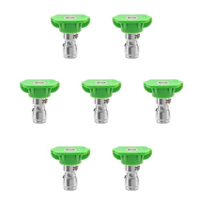 Pressure Washer Tips, 25 Degree Green Nozzle for Clean Cars, 7 Pack - color: Green