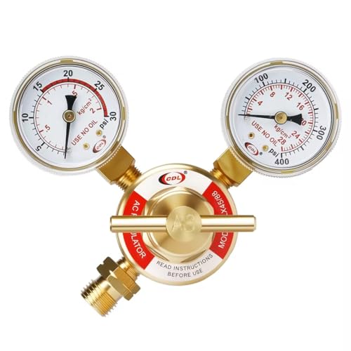 CDL LX45 Light Duty Acetylene Regulator CGA200,Forged Brass - size: Light Duty, style: Acetylene