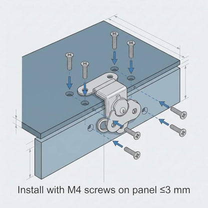 QWORK Compact Stainless Steel Catch Latch 2"x1.5" – 4 Pack Secure Closure for Flight Cases, Tool Boxes & Gear Cases