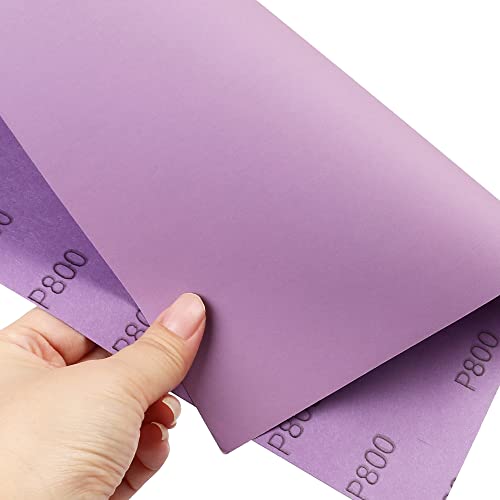 LotFancy 1000 Grit Sandpaper, 30PCS 9 x 11” White Fused Alumina Wet Dry Sanding Sheets, for Automotive Metal Sanding Polishing, Wood Finishing, Purple - size: 1000 Grit