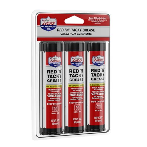 Lucas Oil 10318 Red N Tacky Grease 3 Ounce Combo Pack (Pack of 10) - size: 9 Ounce, style: 10 Pack