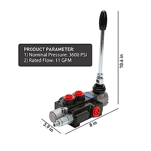 Hydraulic Control Valve with Joystick, 1 Spool 11GPM Hydraulic Directional Valve for Log Splitters, Tractors Loaders Black - size: 11GPM 1 Spool 1 Joystick