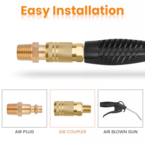 2PCS 1/4" NPT Male Air Compressor Fittings, Quick Connect Air Hose Coupler - size: Male 1/4" 2 pcs