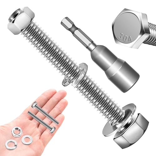 (12 Sets) 5/16 Bolt, 5/16-18 x 2-1/2" Hex Head Screws Nuts and Bolts Kit with 5/16 Stainless Steel Bolts, Nuts Bolts Washers Assortment, Fully Threaded by Marysino - color: (Silver)-5/16, size: 2-1/2"