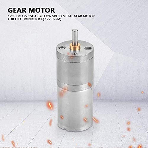 DC Gear Motor 12V 5RPM, 25GA-370 Low Speed High Torque Metal Gear Micro Motor, Geared Electric Motor for Electronic Lock Electric Curtain Robot Actuator DIY Project ﻿ - size: 5RPM