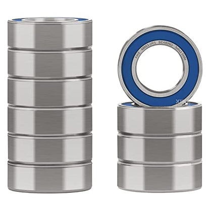 XIKE 10 Pcs MR63-2RS Bearings 3x6x2.5mm, Double Rubber Seals. - size: MR63-2RS 3x6x2.5mm