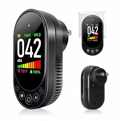 Decibel Meter, Plug-in Sound Level Meter, 3-in-1 Sound Decibel Meter & Noise Decibel Meter, Decibel Meter Sound Level Reader for Wall, Apartment, Classroom, RV & Home, 30-130dBA