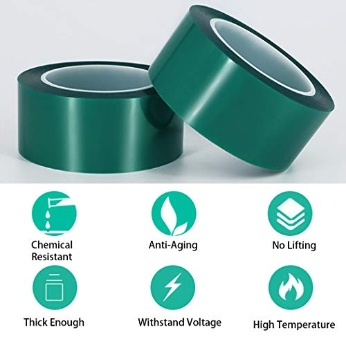 APT Polyester Tape with Silicone Adhesive, High Temperature, 3.5 Mil Thickness, Powder Coating, E-Coating (1, 2" x 72Yds) - size: 2" x 72Yds