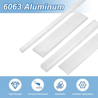 uxcell Square Aluminum Flat Bar, 3/4" Thickness 2" Width 12" Length Square 6063 Aluminum Flat Plate, 20 x 50 x 305mm Solid Mill Stock - size: 3/4" T x 2" W x 12" L