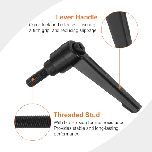 uxcell 1Pcs M6 x 16mm Adjustable Knobs Handle Male Thread Push Button Ratchet Quick Release Locking Rotating Bolt for Lathe Machinery, Black - size: M6 x 16mm