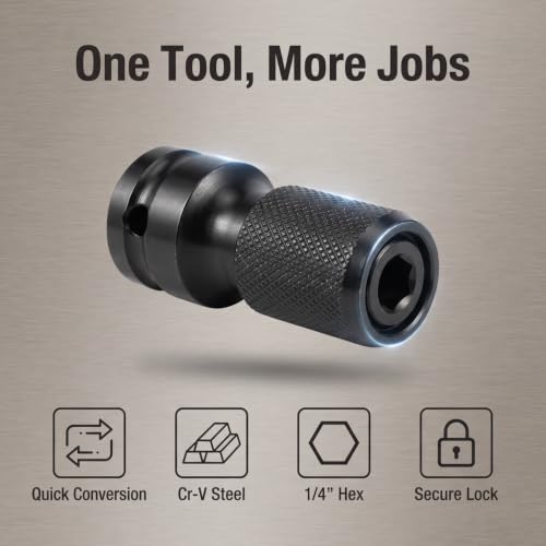 1/2 to 1/4 Hex Adapter Impact Wrench Drill Bit Holder