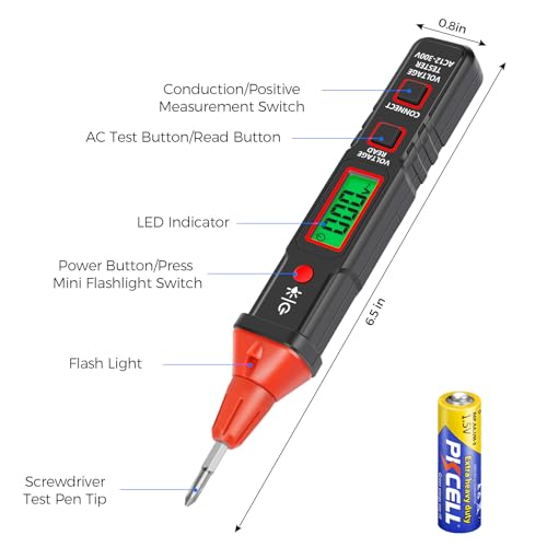 WGGE WG-1005C Digital AC Voltage Tester Screwdriver, 12-1000V, LCD