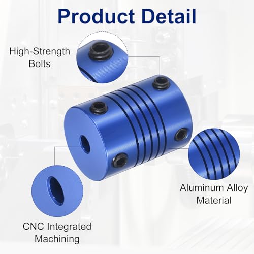Flexible Shaft Coupling(4mm|4mm): 4 Pcs Blue Aluminum Alloy - color: Blue, size: 4mm x 4mm (19mm OD, 25mm L)