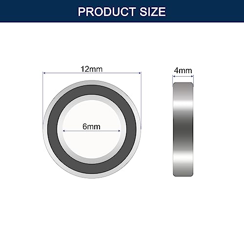 MR126-2RS Deep Groove Ball Bearings, ID 6mm x OD 12mm x Width 4mm Miniature Bearings, Double Rubber Sealed Ball Bearing Pre-Lubricated Chrome Steel Z2 Lever 10pcs - size: MR126-2RS 6x12x4mm