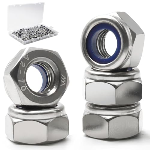 M6-1.0 Lock Nut, 150Pcs Stainless Steel Nylock Insert Locking Nuts - size: M6-1.0, 150 Pack