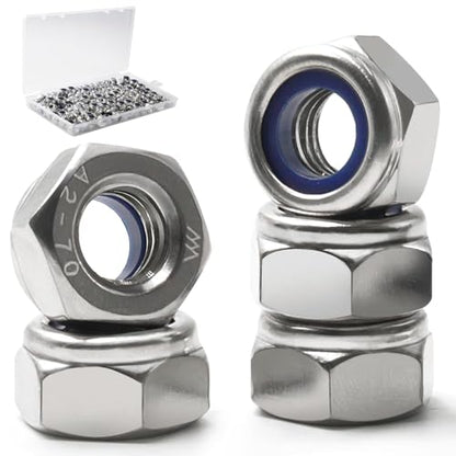 M6-1.0 Lock Nut, 150Pcs Stainless Steel Nylock Insert Locking Nuts - size: M6-1.0, 150 Pack