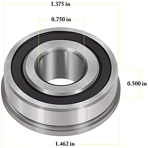 10pcs Flanged Ball Bearings ID 3/4" x OD 1-3/8" for Lawn Mower, Wheelbarrows, Carts & Hand Trucks Wheel, Alternative to 532009040, AM118315, AM127304, 10513, 251210 Etc. - size: ID 3/4" x OD 1-3/8"