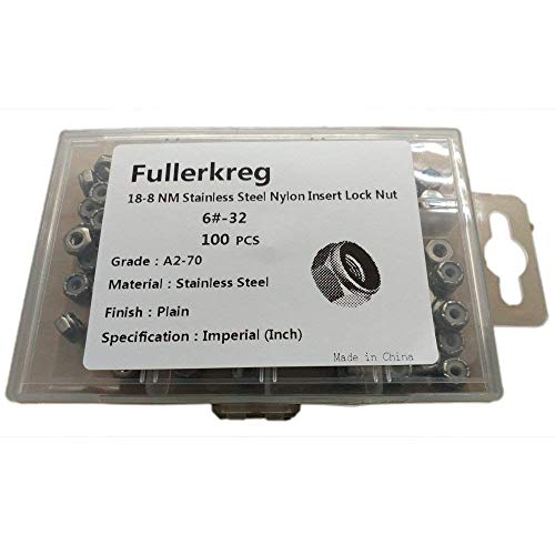 Fullerkreg 6-32 Nylon Insert Hex Lock Nut - size: 6-32 (100 Pack)