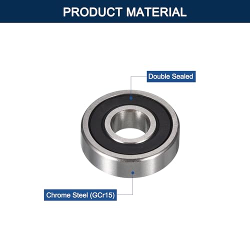 604-2RS Deep Groove Ball Bearings, ID 4mm x OD 12mm x Width 4mm Miniature Bearings, Double Rubber Sealed Ball Bearing Pre-Lubricated Chrome Steel Z2 Lever 10pcs - size: 604-2RS 4x12x4mm